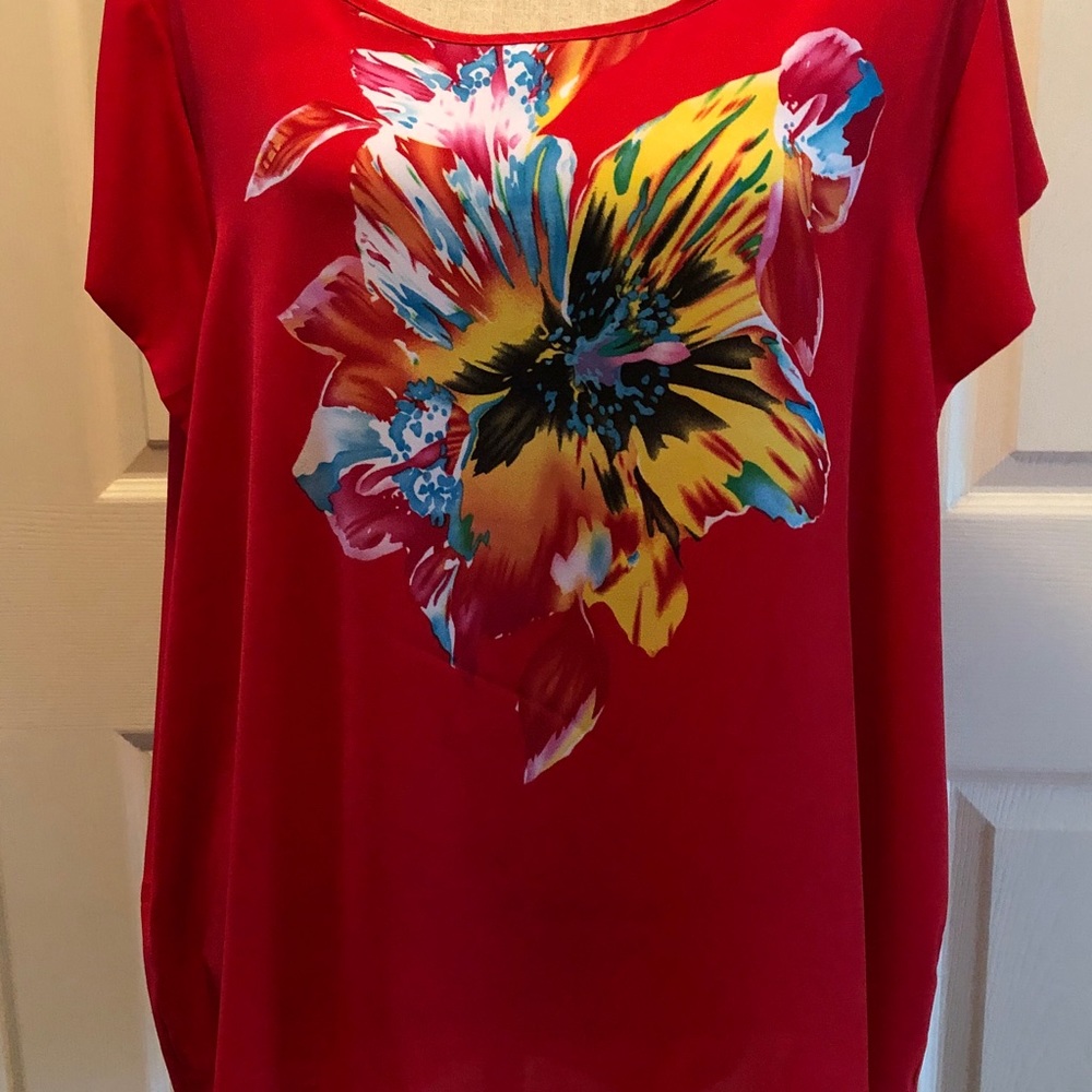 Women's Red Artisan NY Top 1X
